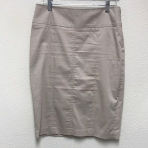 Willi Smith Women’s Small Tan Khaki Cotton Straight Pencil MIDI Skirt